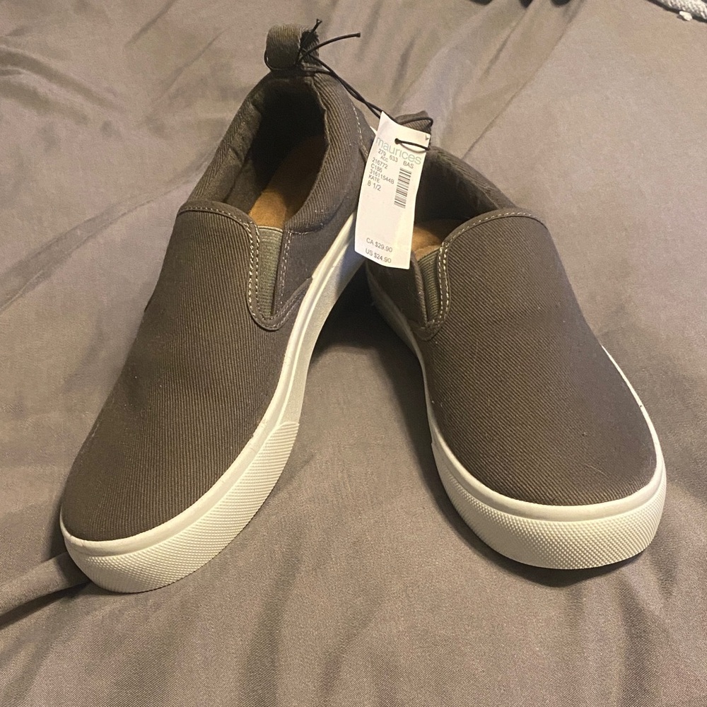 Maurice’s olive green shoes